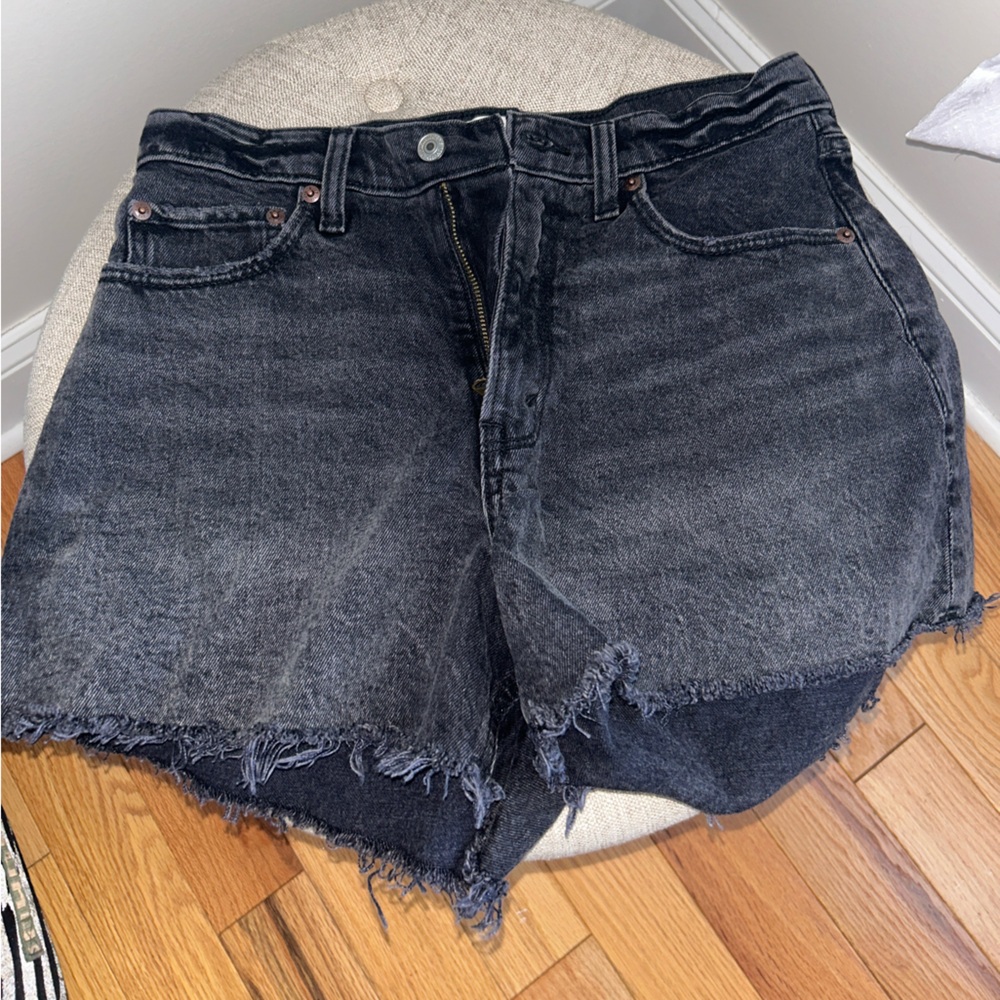 Abercrombie & Fitch Black Denim Shorts Curve Love